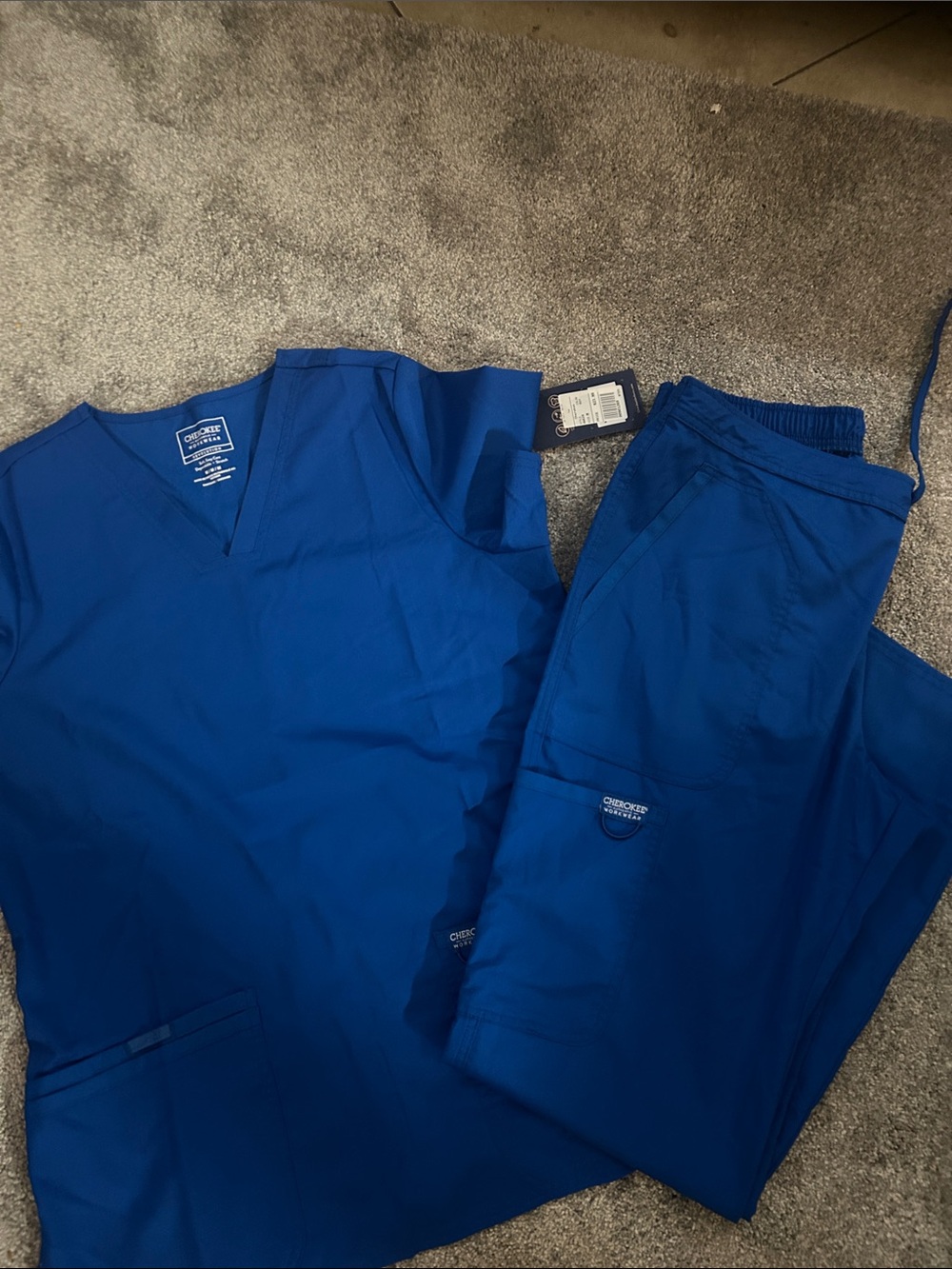 Royal blue Cherokee scrub set